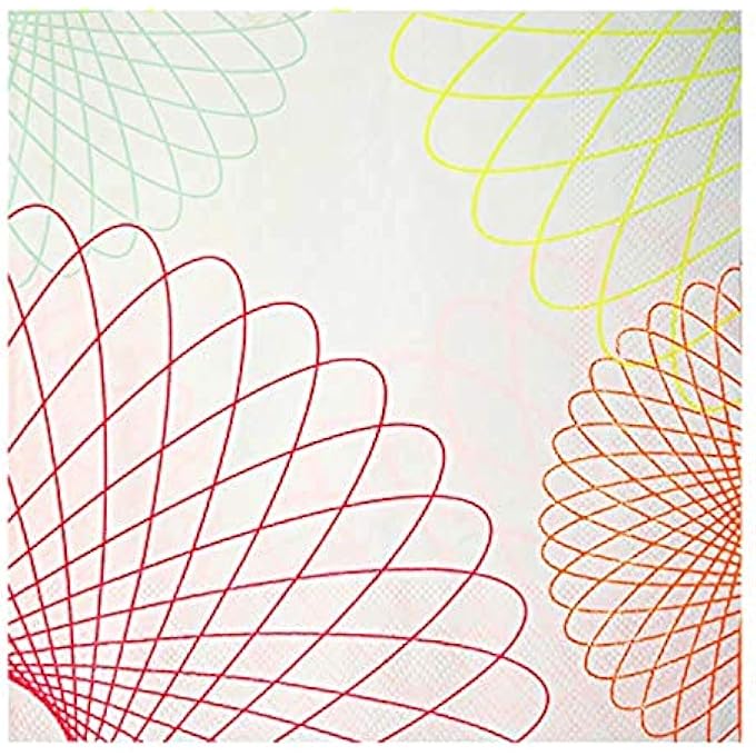 TOOT SWEET SPIRO NAPKIN 20 PIECES, NEON, LARGE